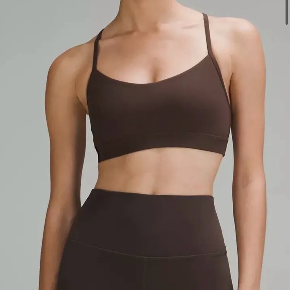 Lululemon Flow Y Sports Bra Nulu Light Support, A–C Cups Espresso Size 6 NWT